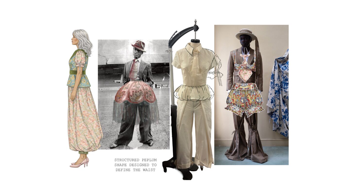 Structured peplum research — shape designed to define the waist