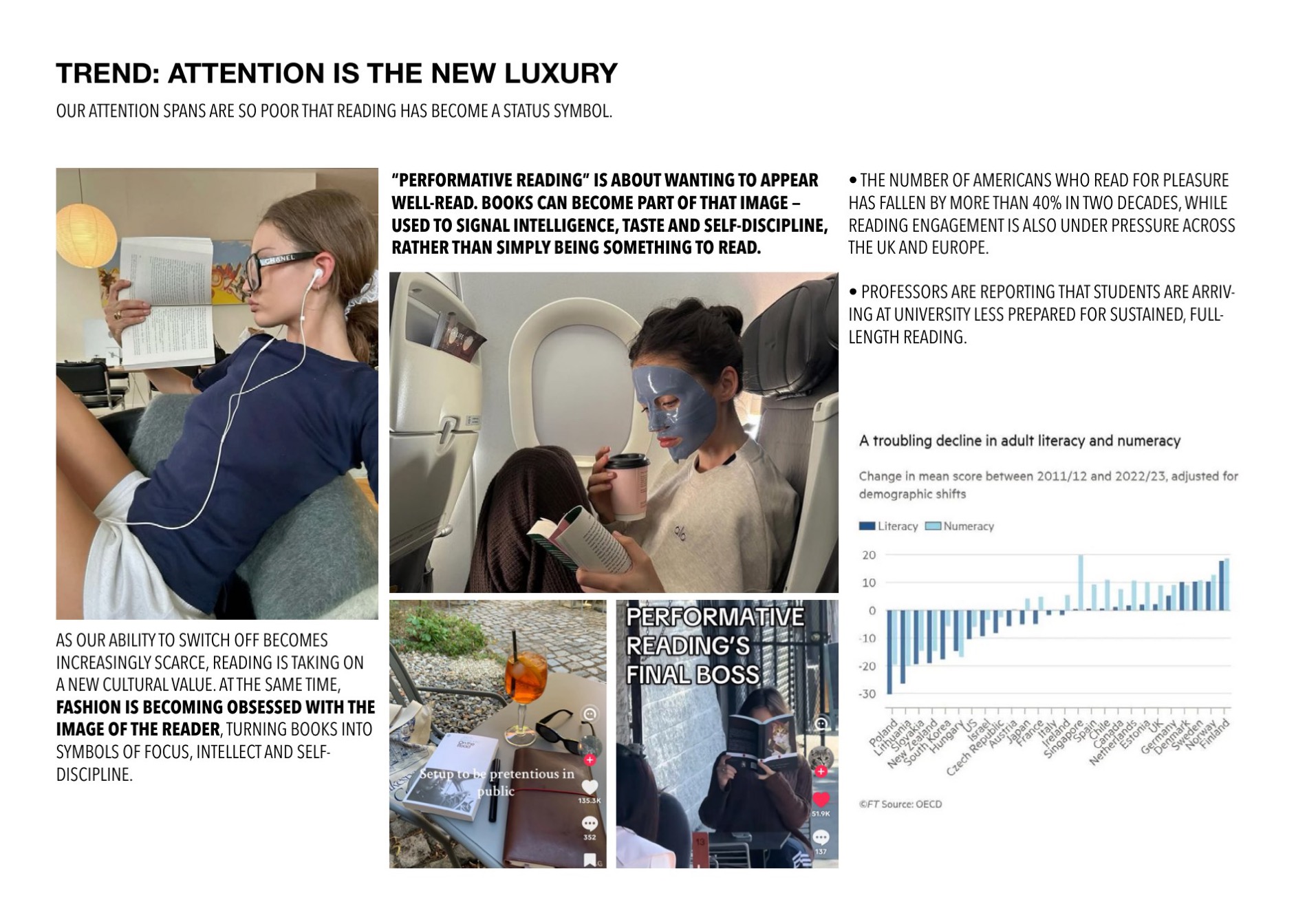 Performative reading — reading as a status symbol and the decline of sustained attention