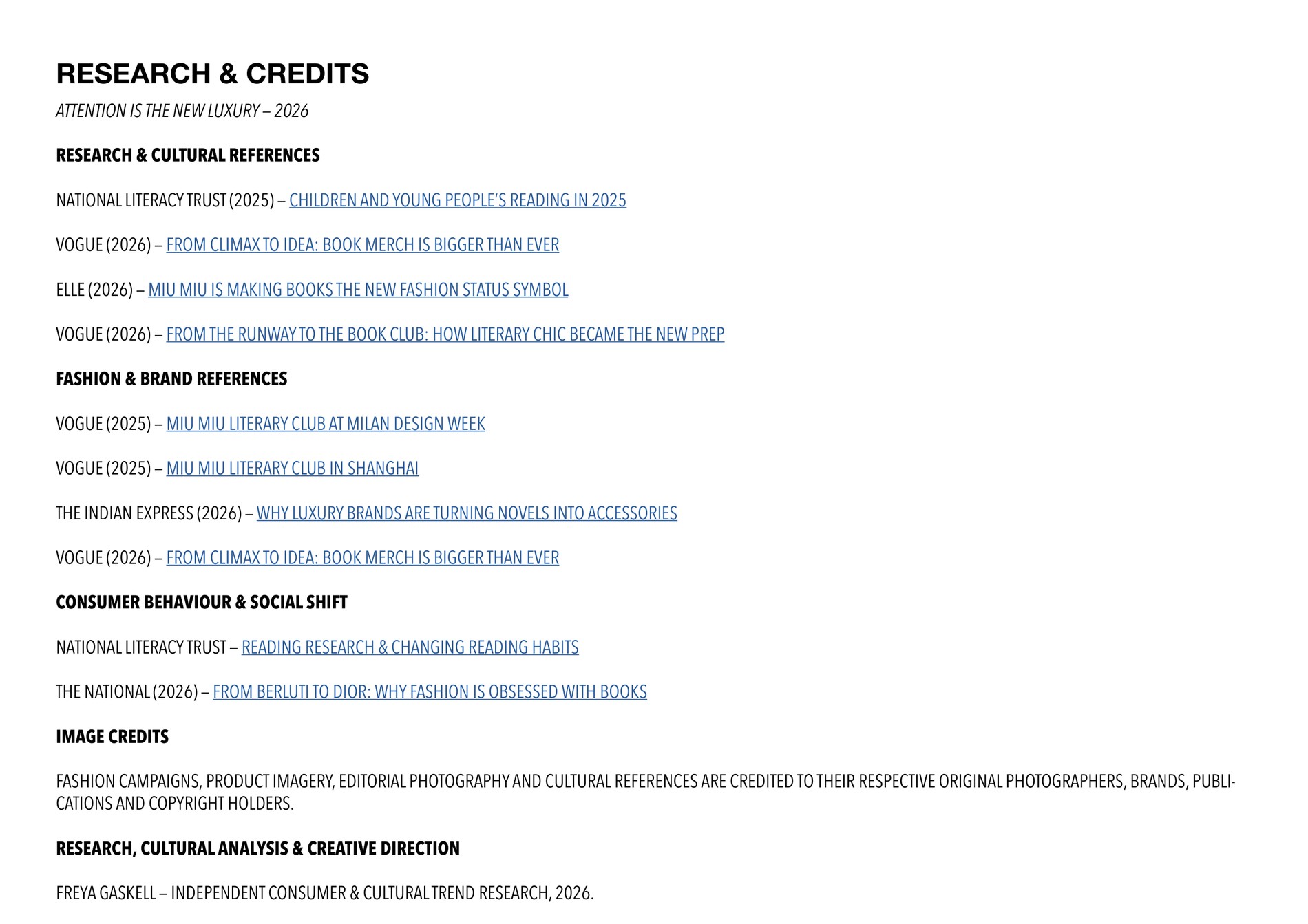Attention Is the New Luxury research and credits