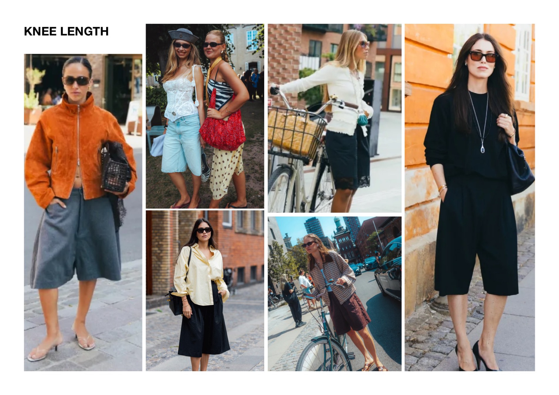 Knee Length — knee-length skirts, shorts and tailored hemlines