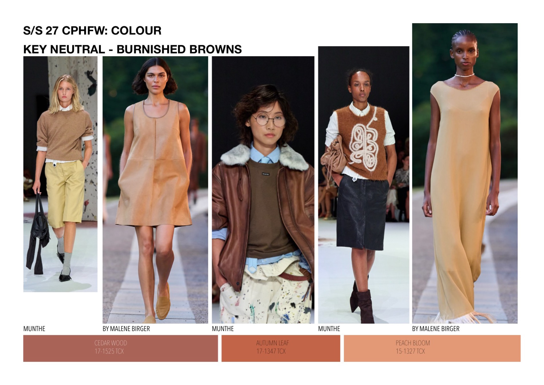 Key neutral — burnished browns, with Pantone references