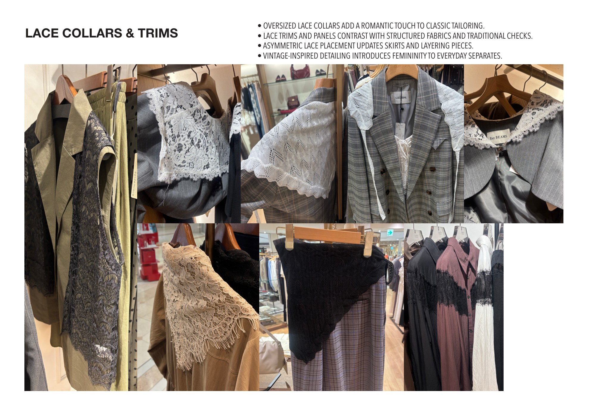 Lace collars and trims observed in Tokyo retail