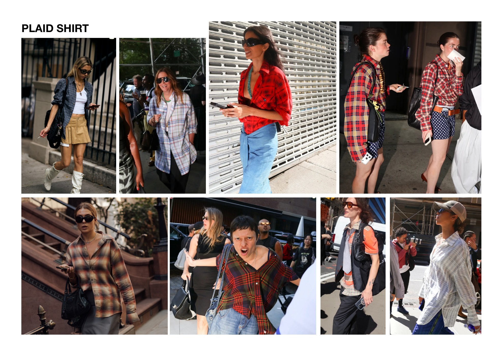 Plaid shirts seen at New York Fashion Week