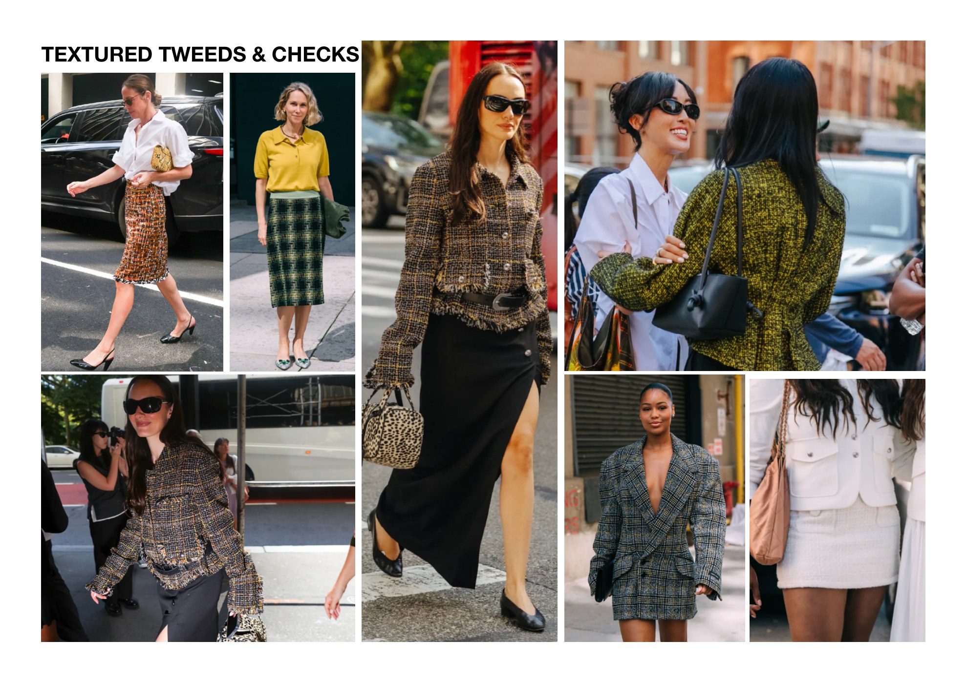 Textured tweeds and checks seen at New York Fashion Week