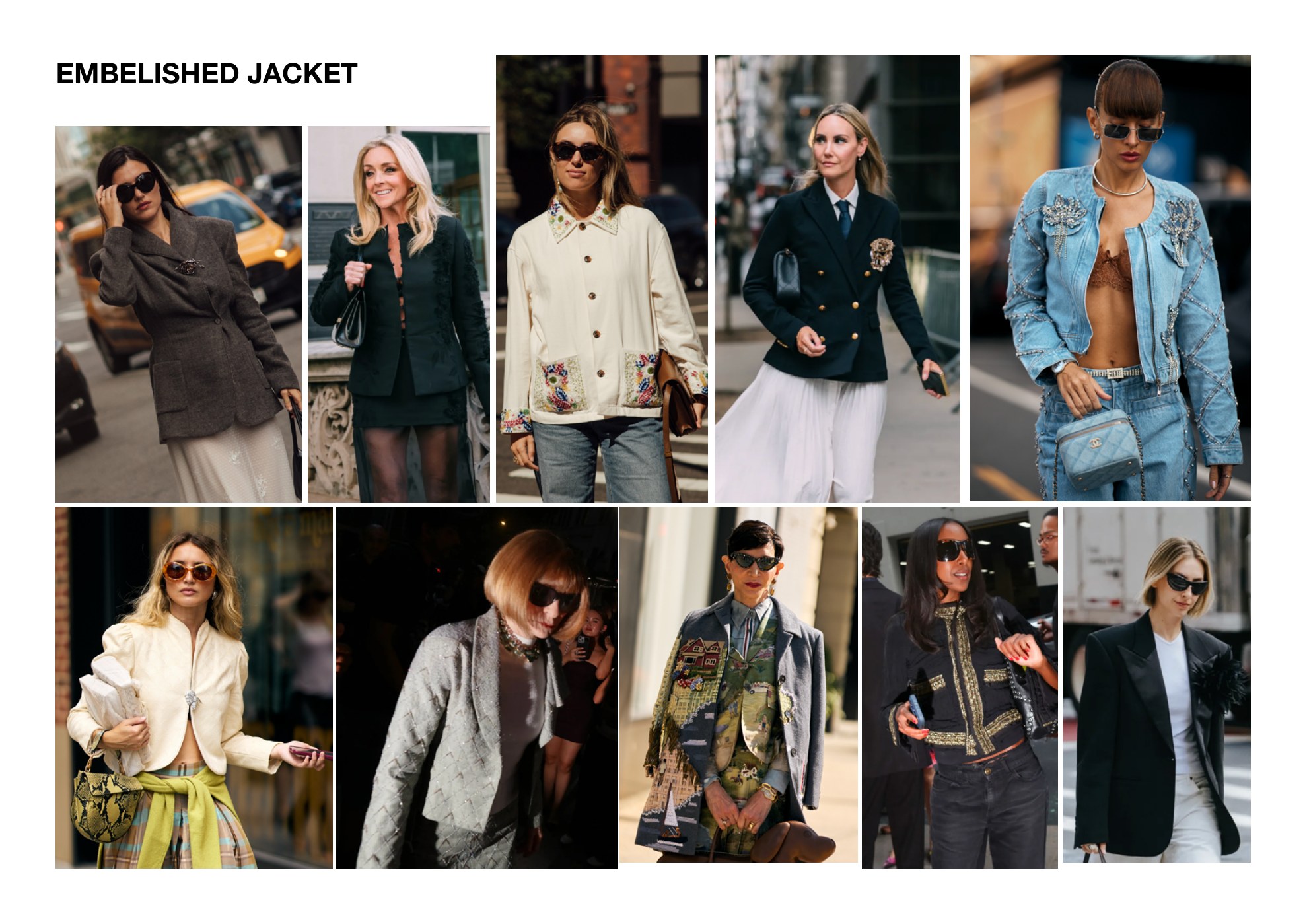 Embellished jackets seen at New York Fashion Week