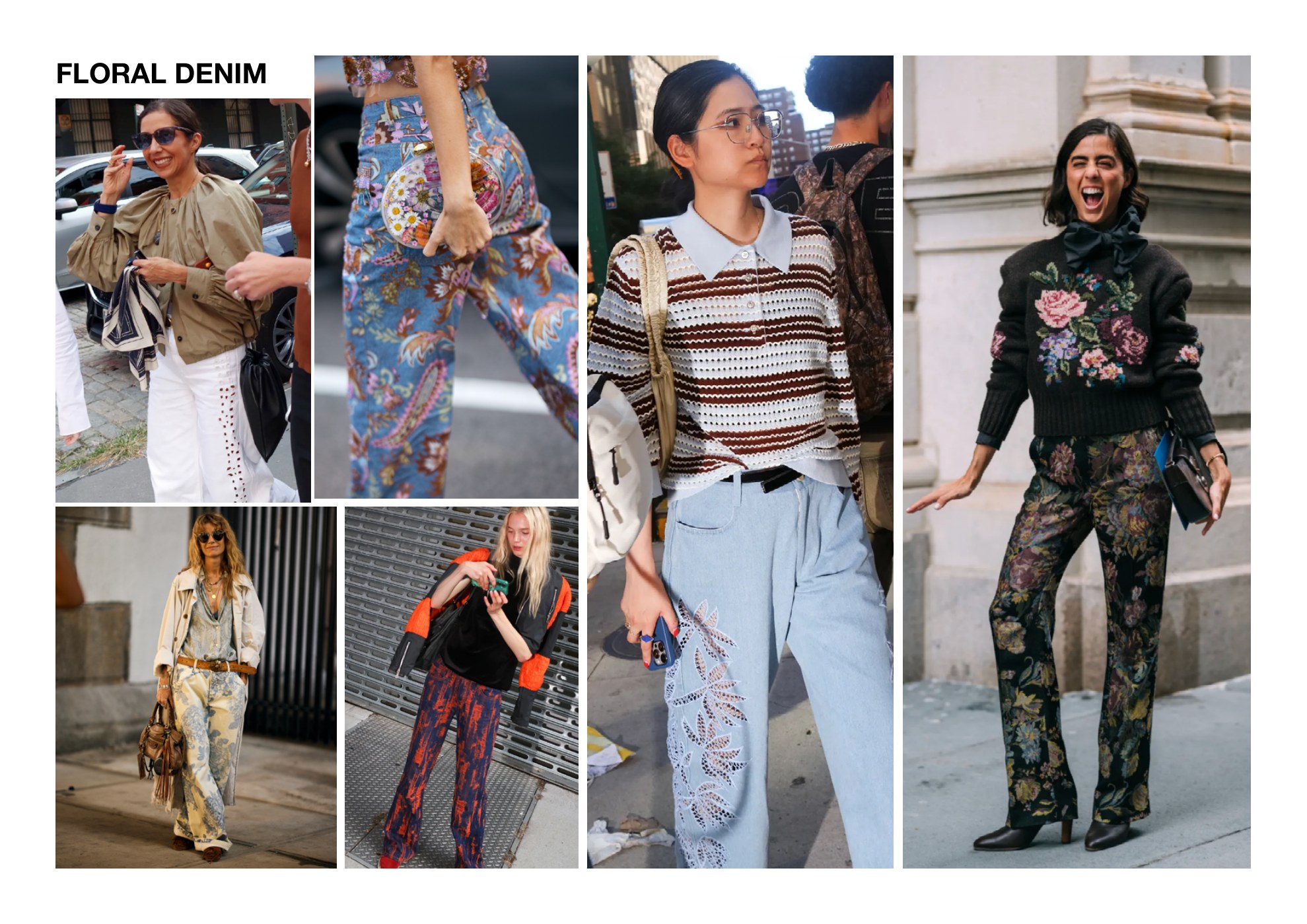 Floral denim seen at New York Fashion Week