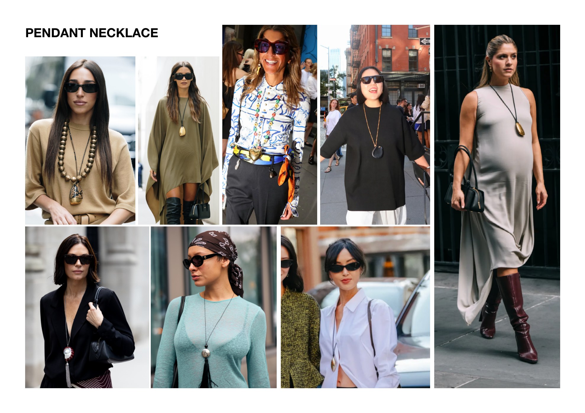 Pendant necklaces seen at New York Fashion Week