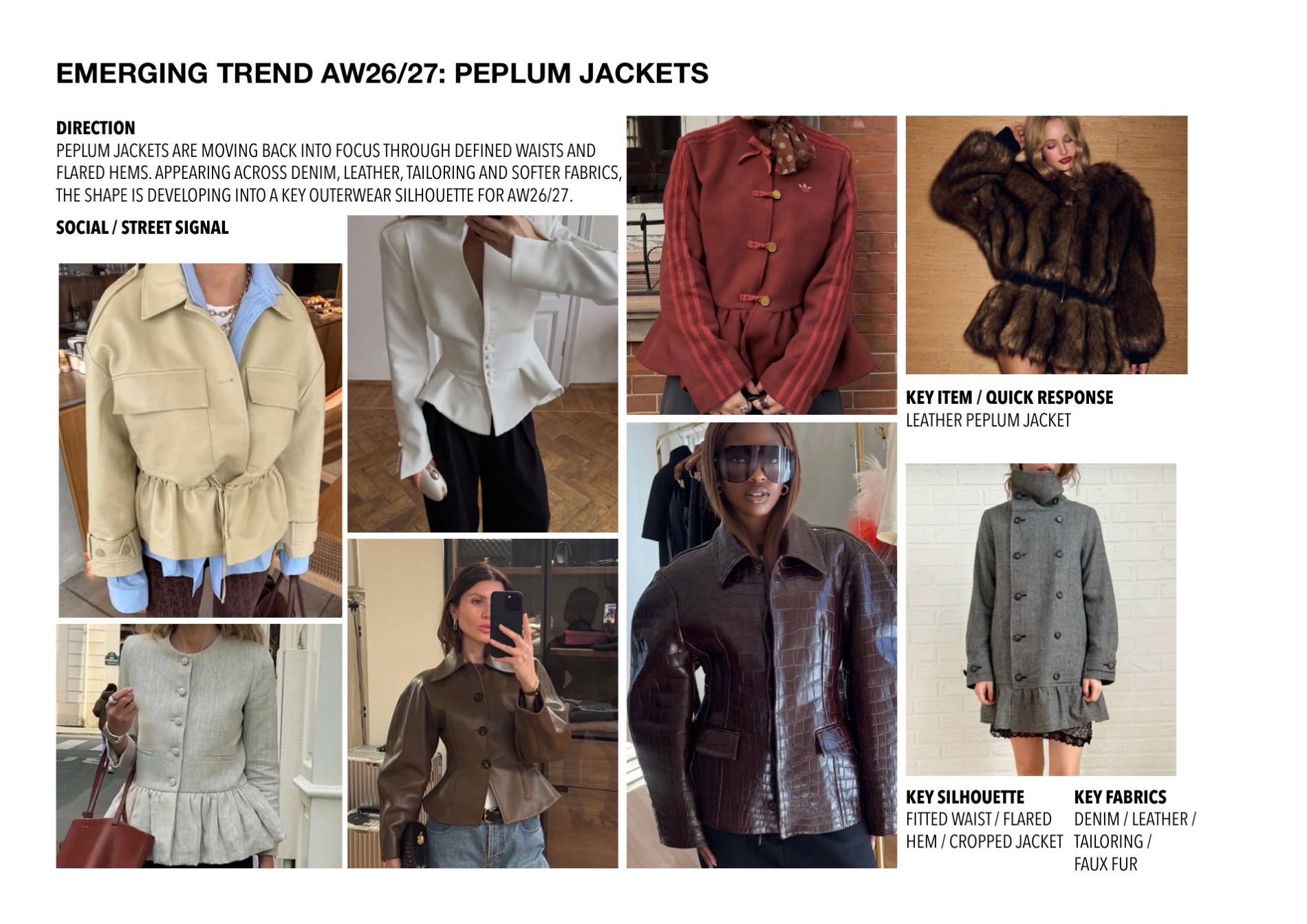 Emerging trend AW26/27 — direction, social and street signal, key item, silhouette and fabrics