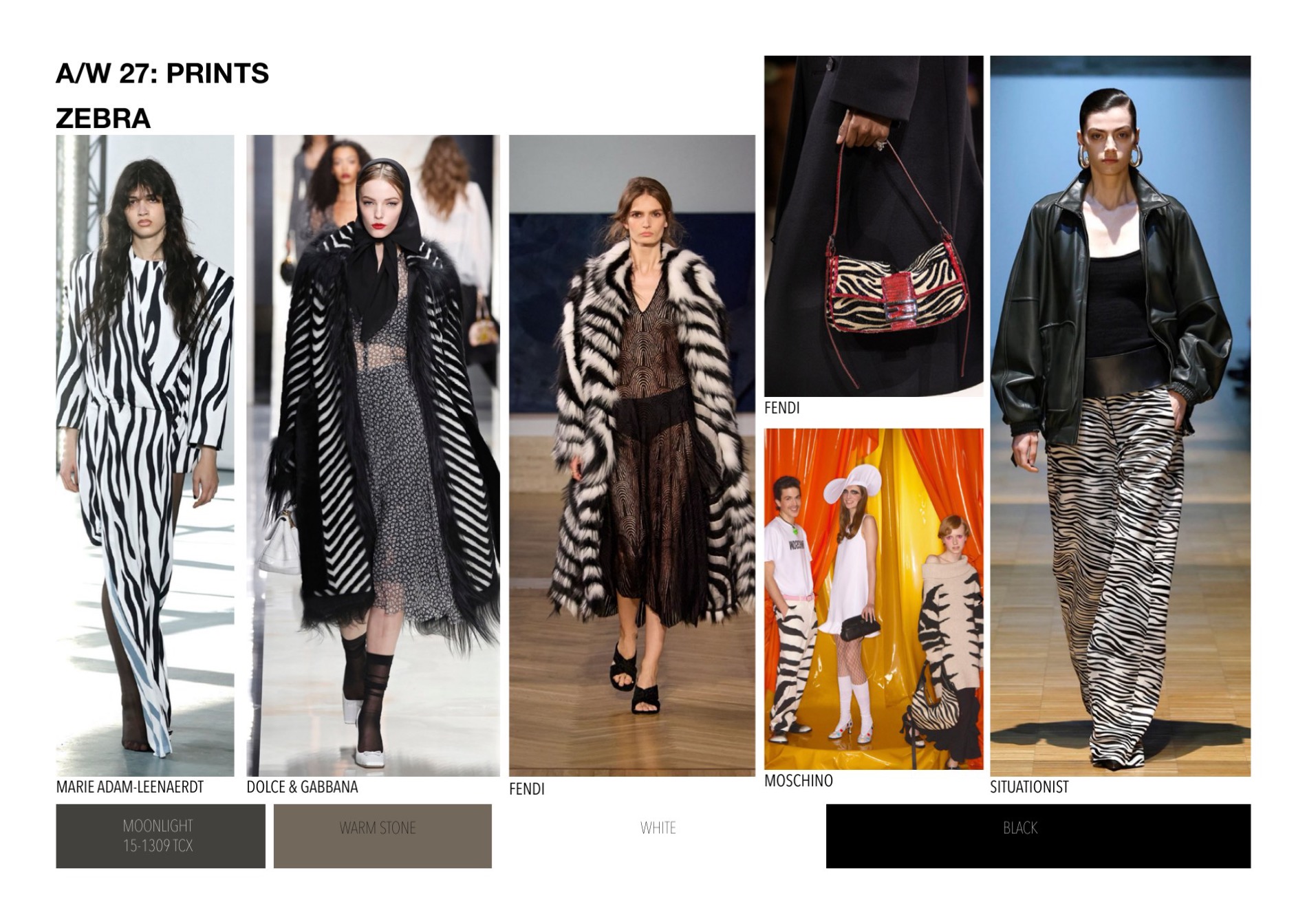 Zebra print direction, with colour references