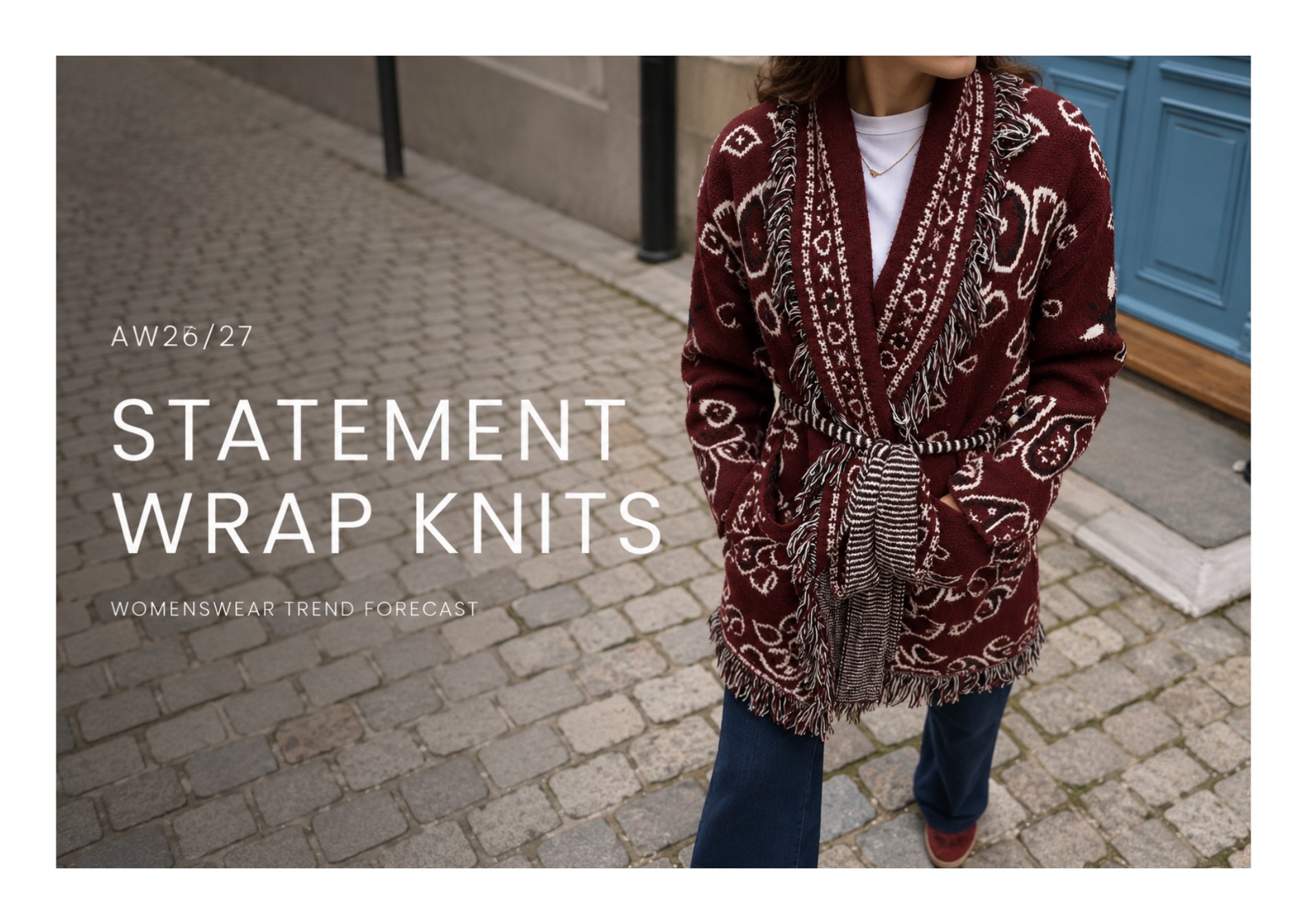 Statement Wrap Knits AW26/27 — womenswear trend forecast cover