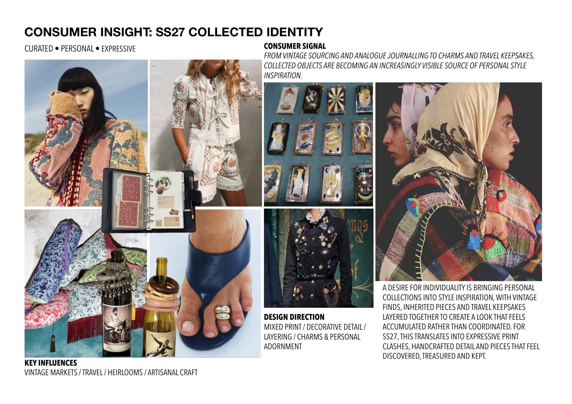 Key influences and design direction — vintage markets, travel, heirlooms and artisanal craft